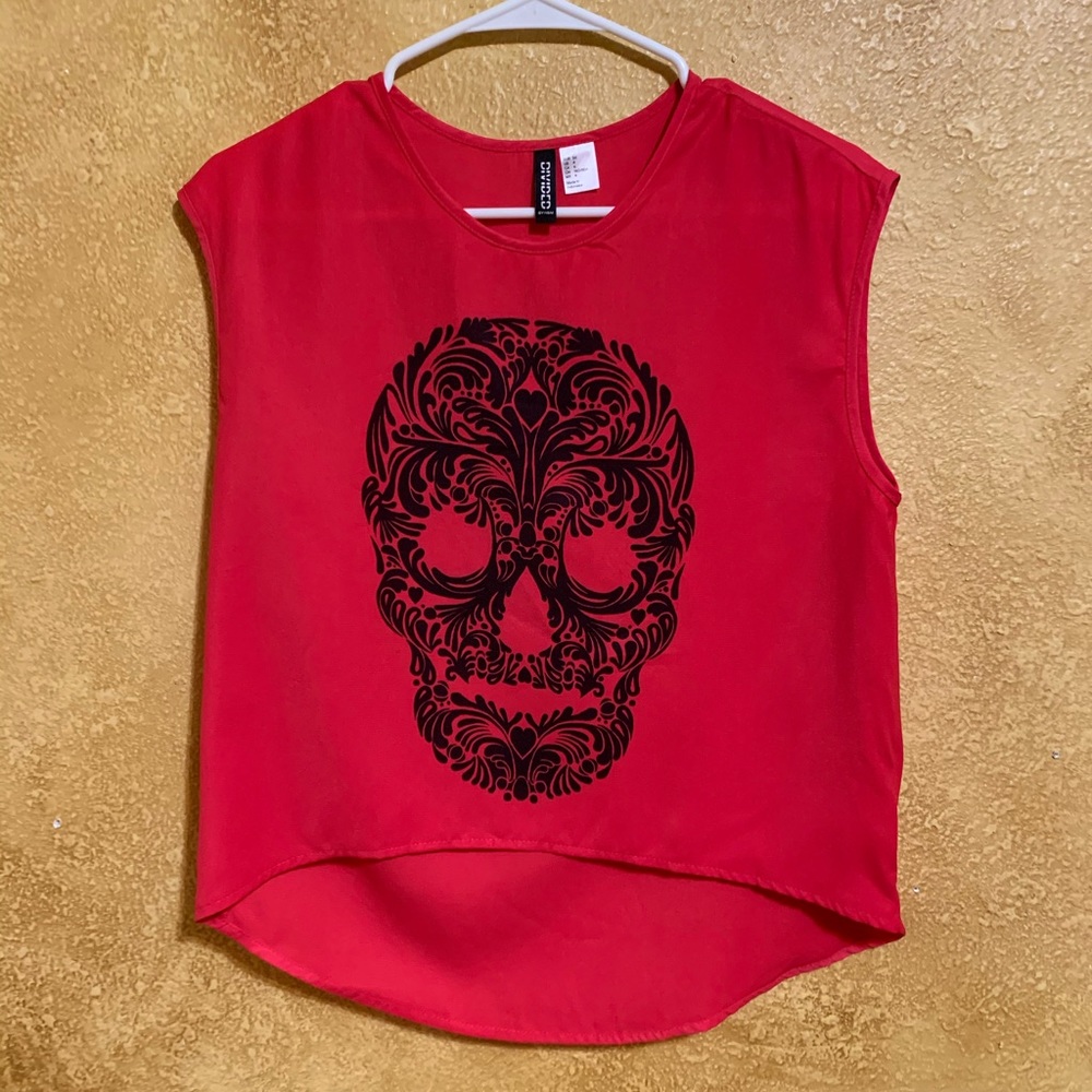 9/$35 Divided Día de los muertos Top sz 4